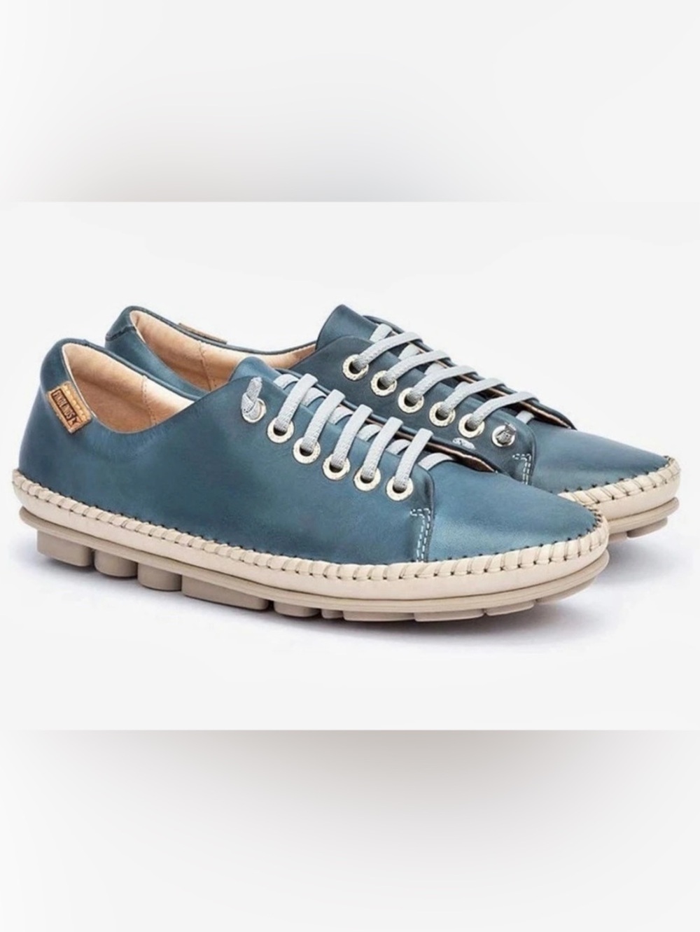 Pikolinos Riola Calfskin Lace up Sneakers Blue EU 36 US 5.5-6 Made in Spain